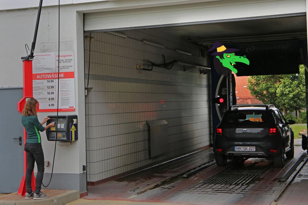 Die im Laden gekaufte Karte einstecken